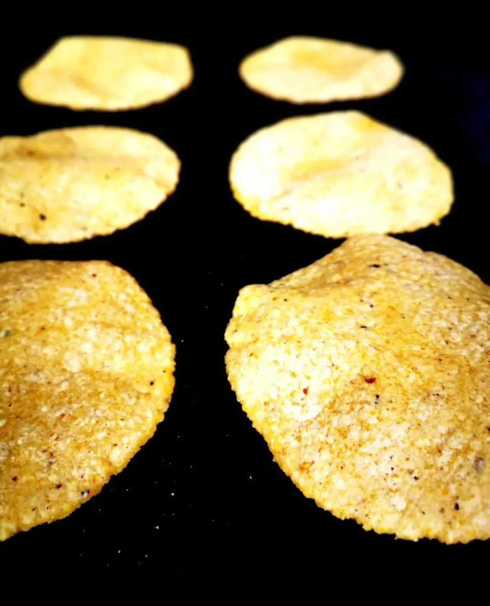 Fresh tortillas on hotplate
